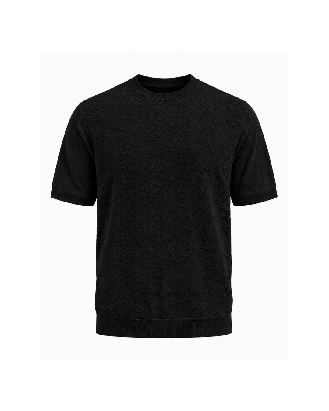 Camiseta Textura Gofrada  Negro