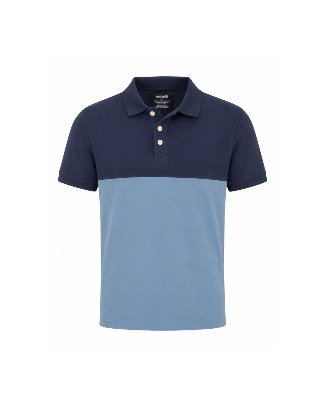 Polo Bicolor Azul Marino y Azul Claro