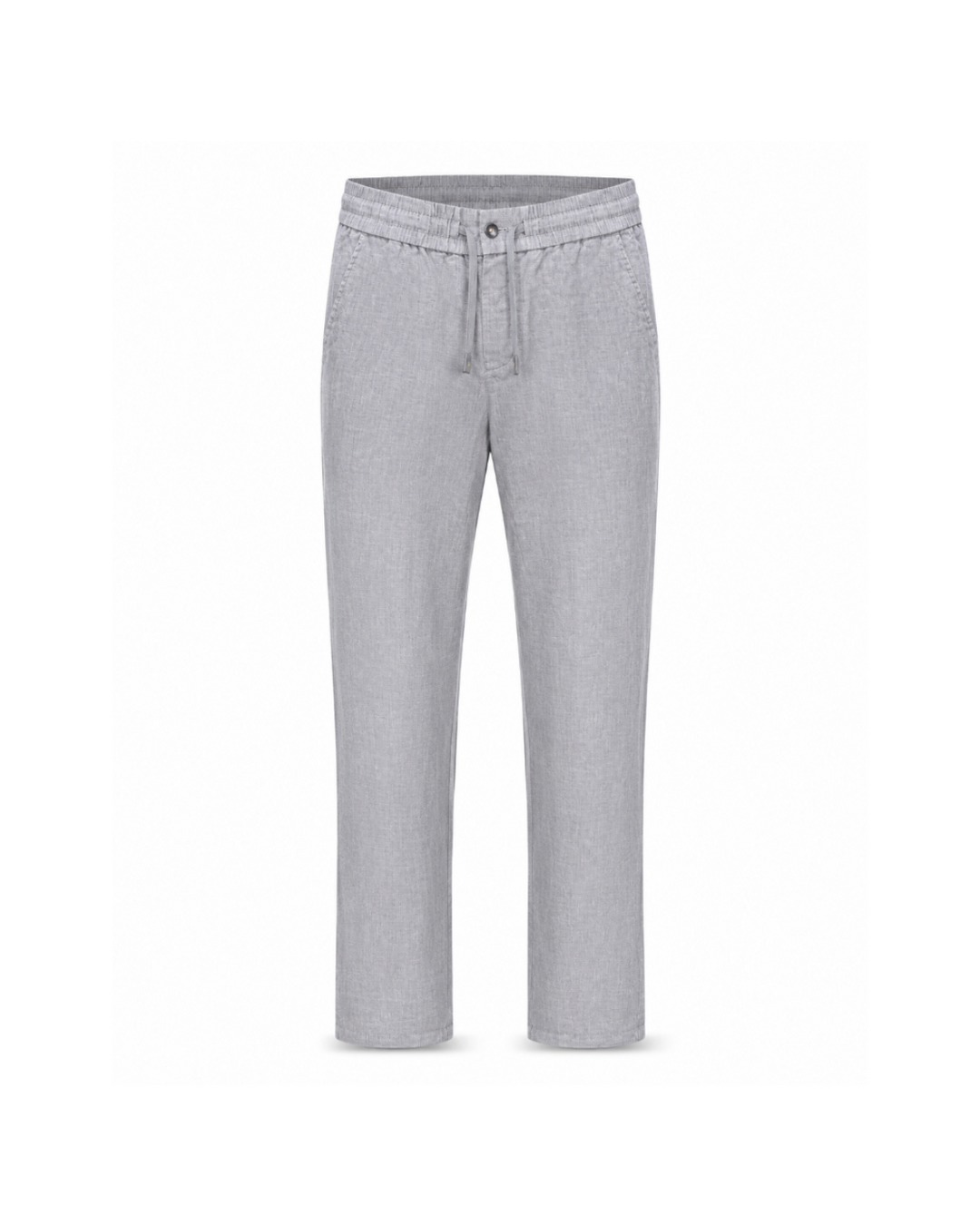 Pantalón de Lino en Tono Gris Claro