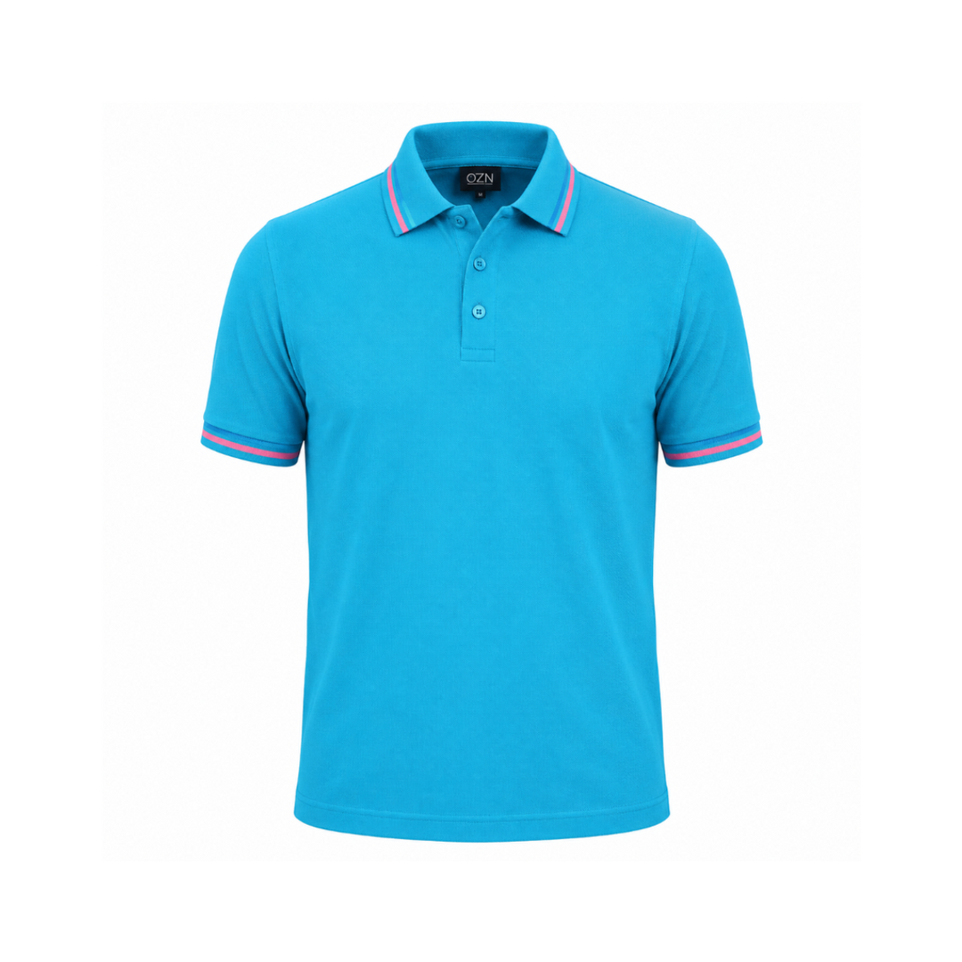 Polo Pique Moda Azul Celeste