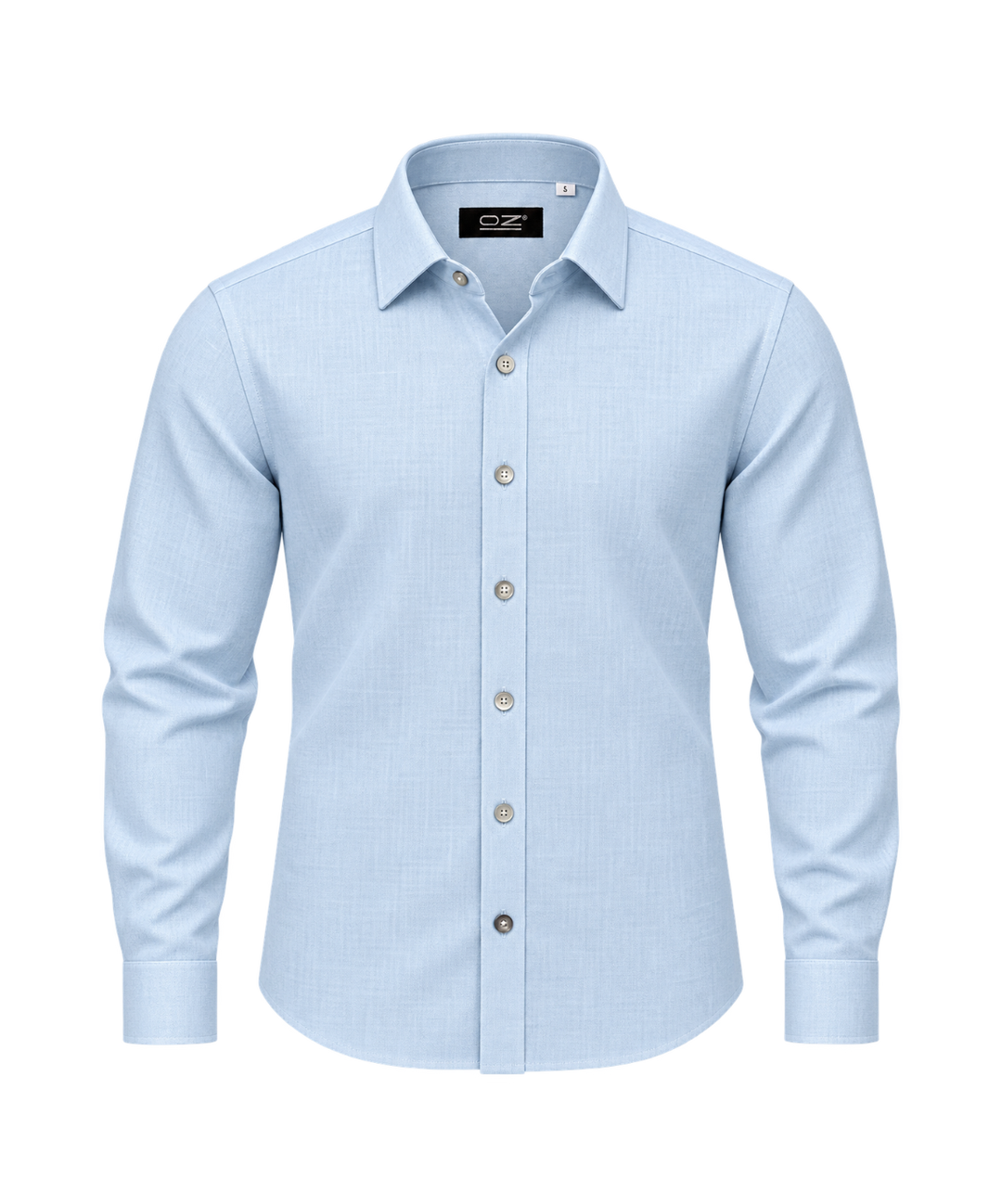 Camisa Lino Manga Larga Baby Blue