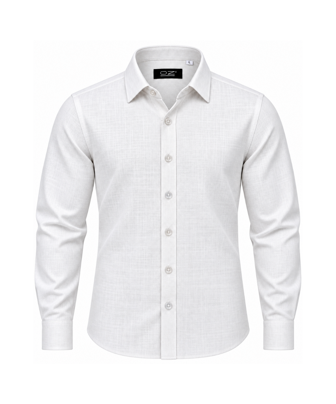 Camisa Lino Manga Larga Blanca