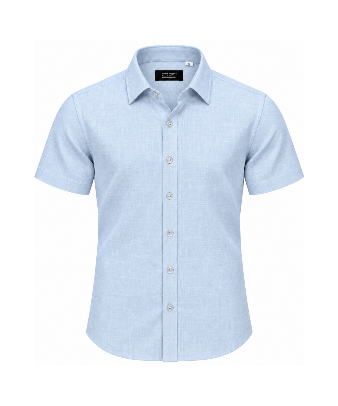 Camisa Lino Manga Corta Baby blue