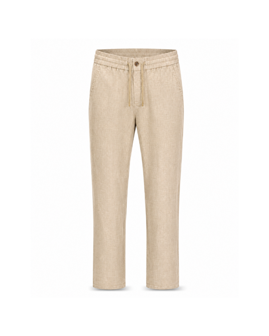 Pantalón de Lino en Tono Beige Natural