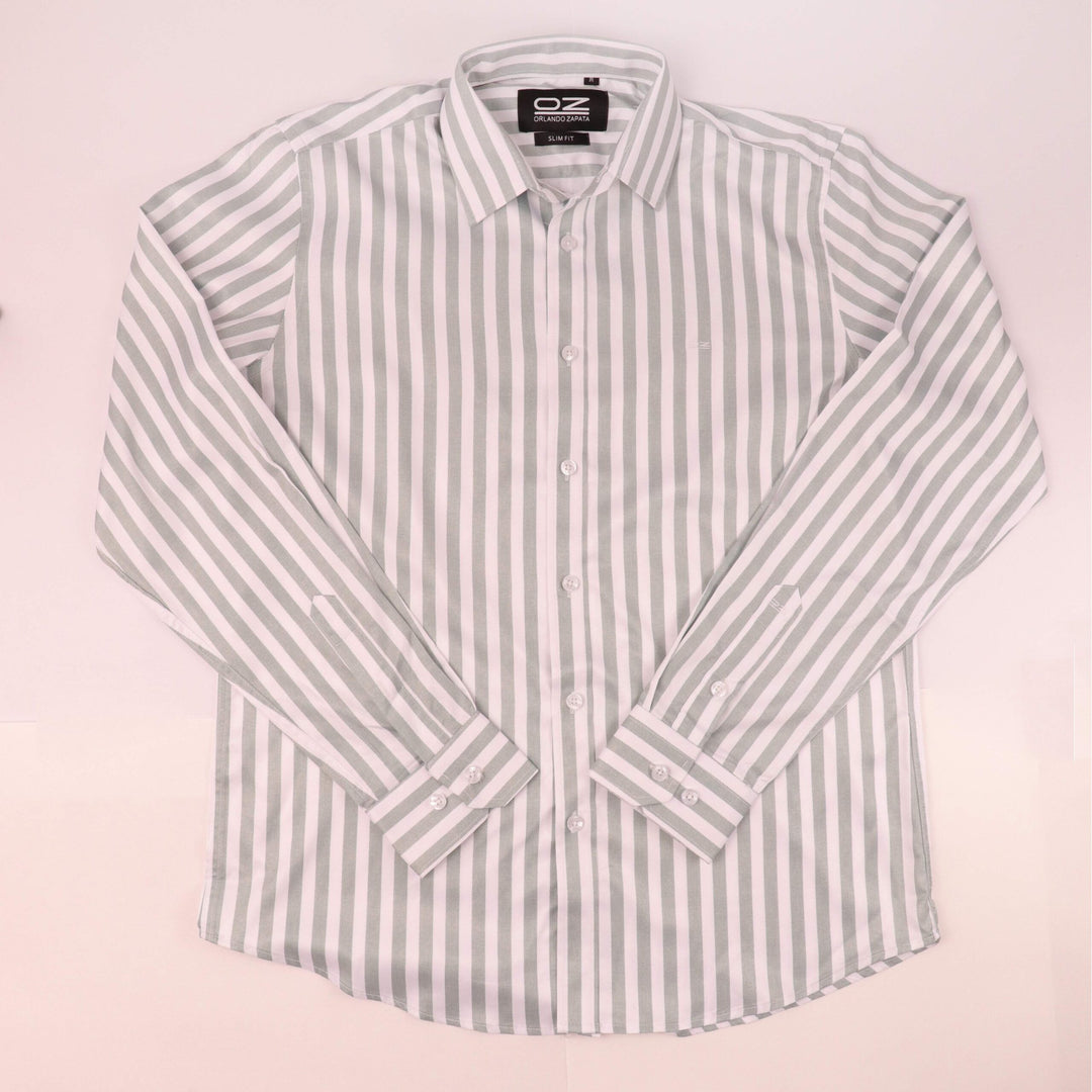 CAMISA RAYAS ML VERDE - Ref: 240119