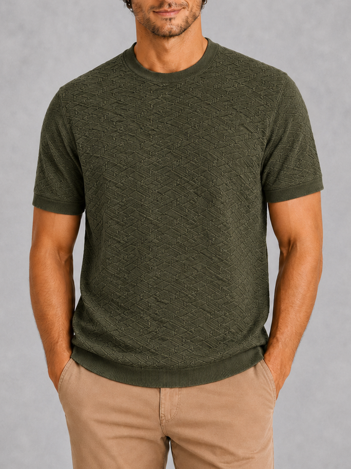 Camiseta Textura Gofrada  Verde Militar