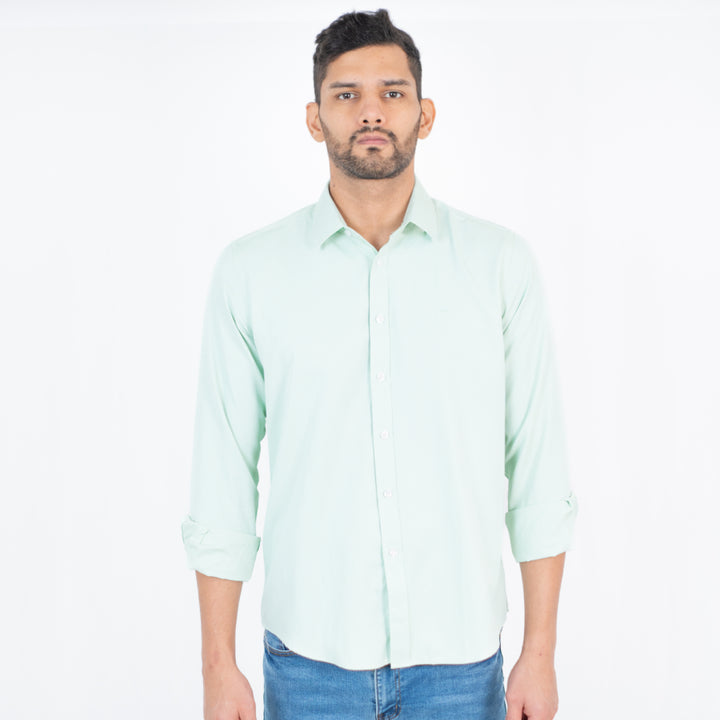 Camisa Lisa Manga Larga Color Verde - Ref 240105
