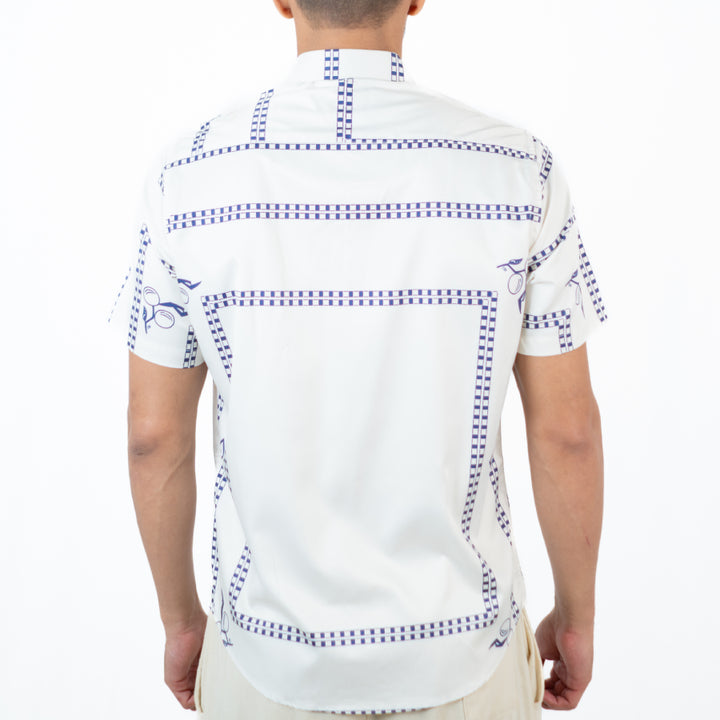 Camisa Estampada ML Color Blanco - Ref 240123