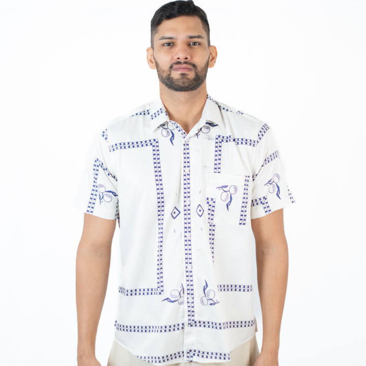 Camisa Estampada ML Color Blanco - Ref 240123
