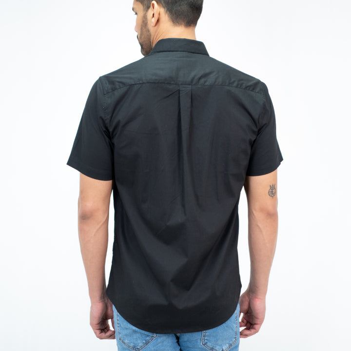 Camisa Manga Corta Color Negro - Ref 240203
