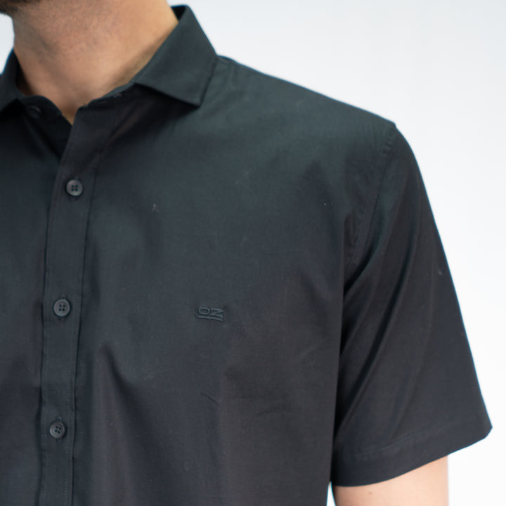 Camisa Manga Corta Color Negro - Ref 240203