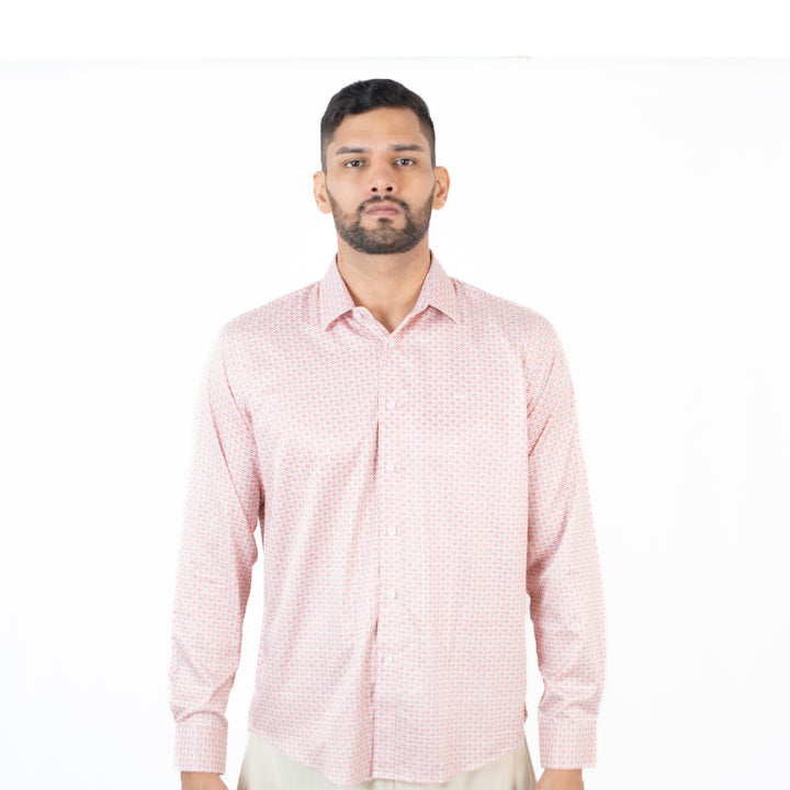Camisa Estampada ML Color Blanco - Ref 240101