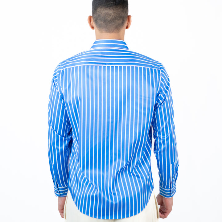 Camisa Rayas ML Color Azul Rey - Ref 240106