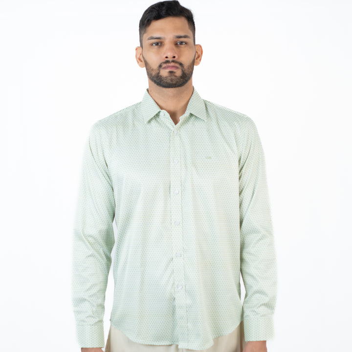 Camisa Estampada ML Color Verde - Ref 240113