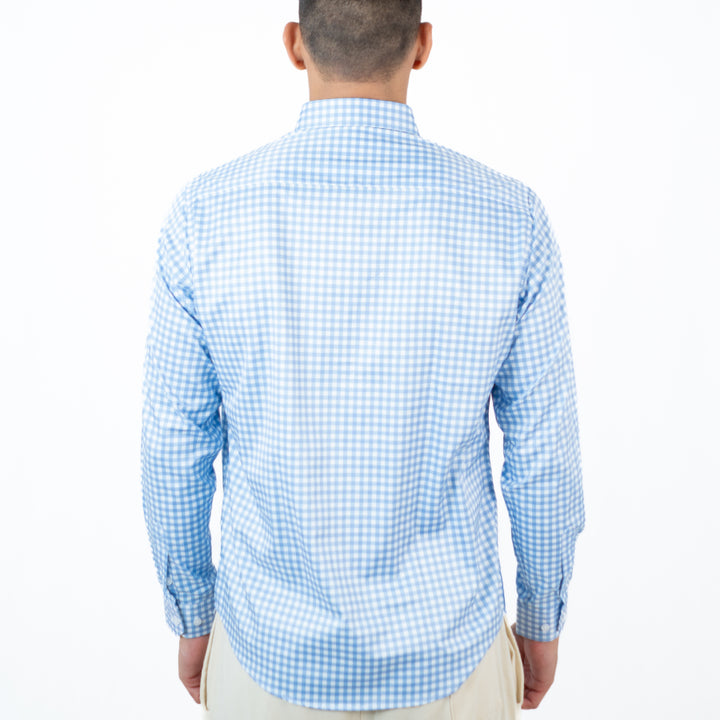Camisa Cuadros ML Color Azul - Ref 240121