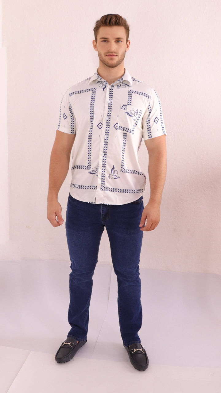 CAMISA ESTAMPADA ML BLANCO - Ref: 240123