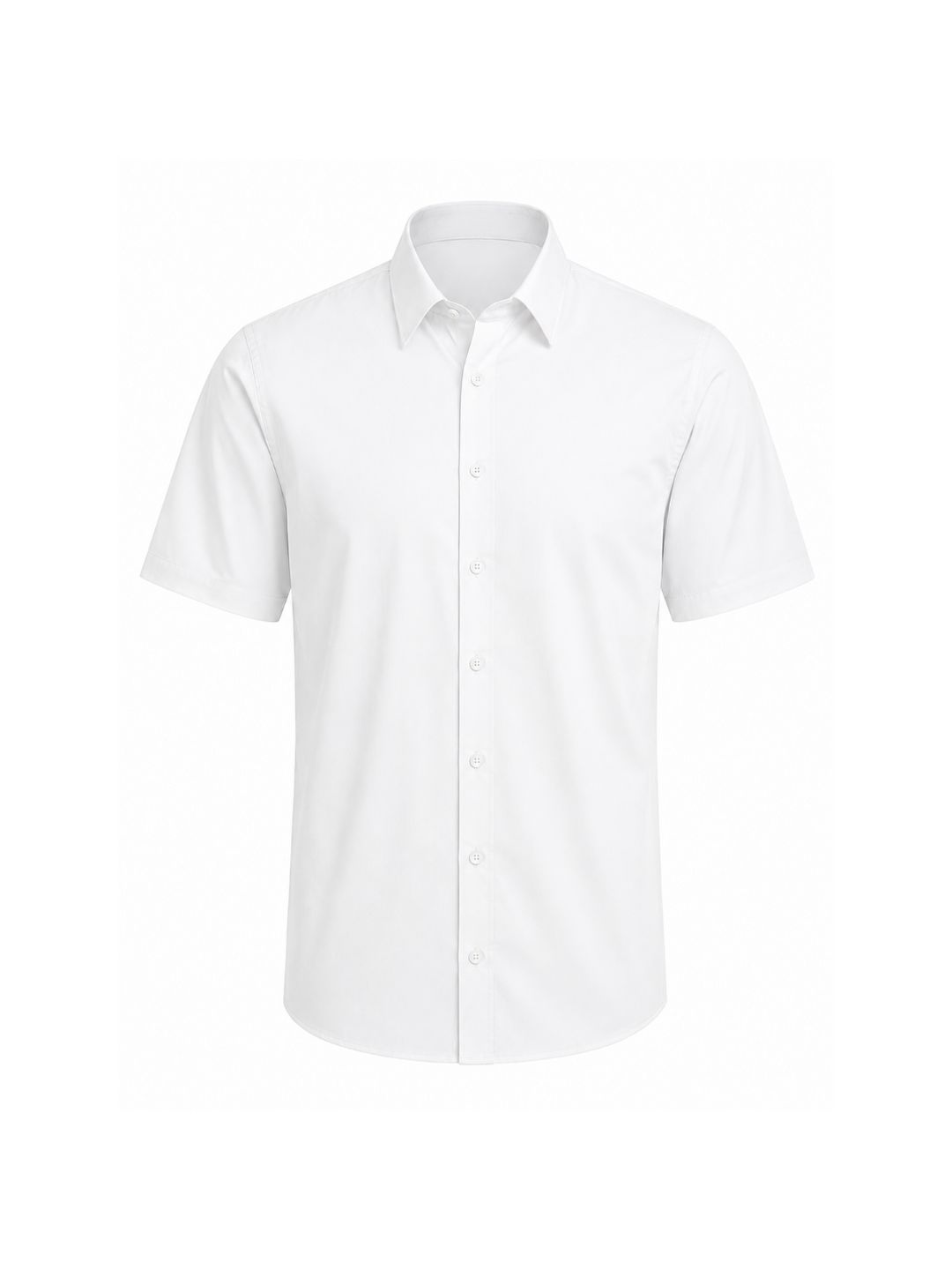 Camisa Manga Corta para Hombre en Popelina Blanco