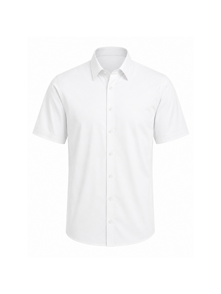 Camisa Manga Corta para Hombre en Popelina Blanco