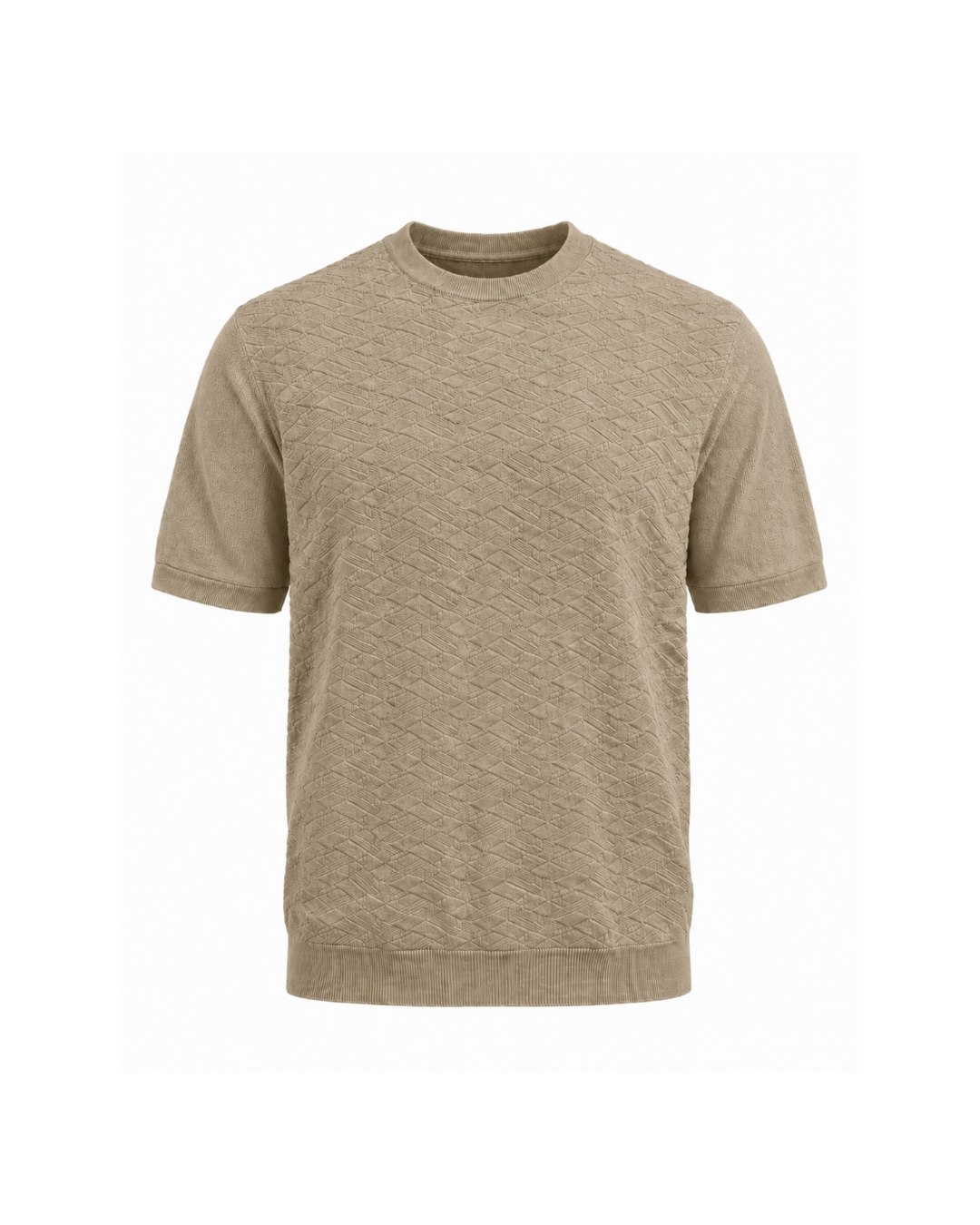 Camiseta Textura Gofrada  Caqui